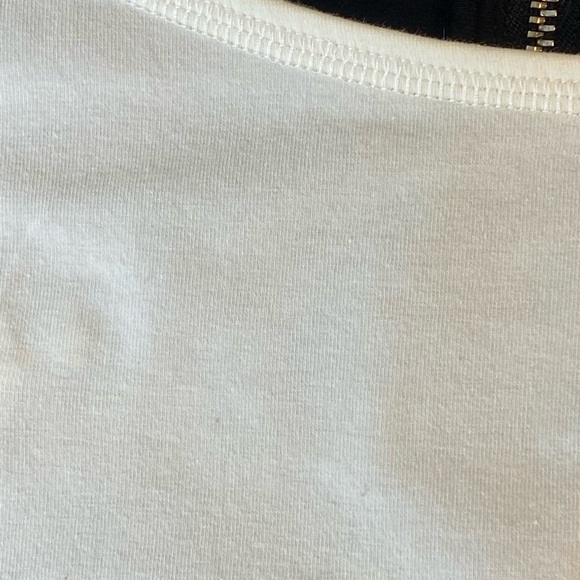 Karen Millen Cotton Colorblock Cap Sleeve Tan Black White Short Sleeve Top Small - Picture 7 of 9